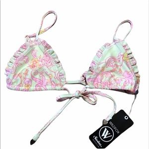 Wildfox Pastel Pink and Green Bikini Top